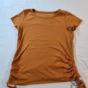 Girls Sophia & Lily Rust Ribbed Top 7/8 - C057